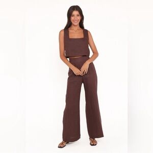 Petal & Pup Brown Linen Set